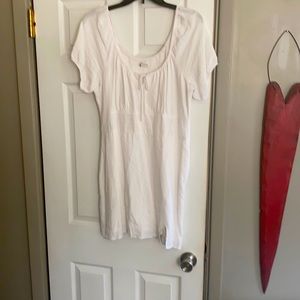 Abercrombie white babydoll dress size large